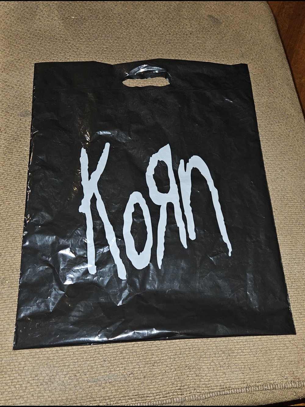 Black KORN Plastic Bag